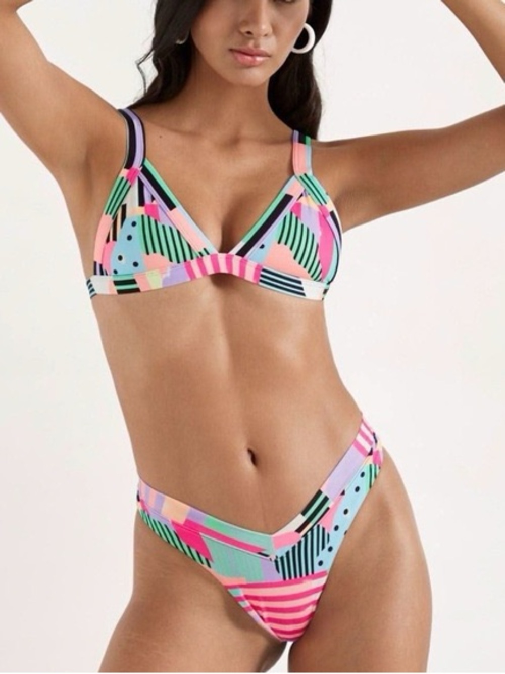 ONEONE Kameron Top Elena Bottoms Bikini 2 Piece Set Swimsuit Swimwear Large NEW